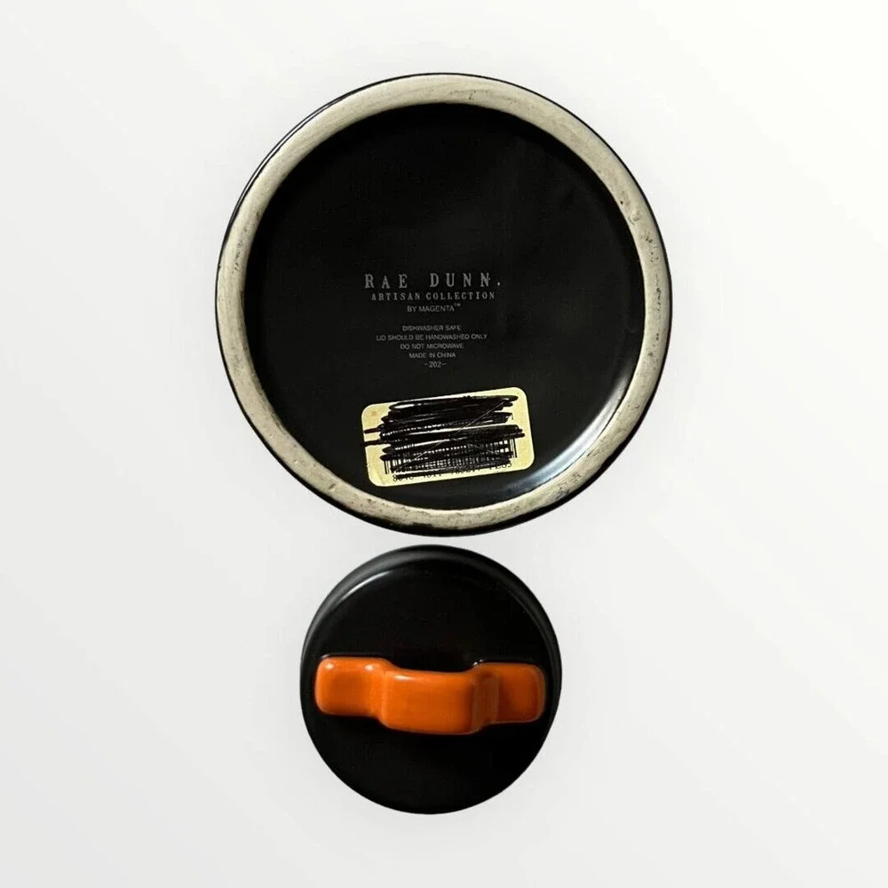 Rae Dunn GOT CANDY? Halloween Black Orange Logo Ceramic Canister With Lid